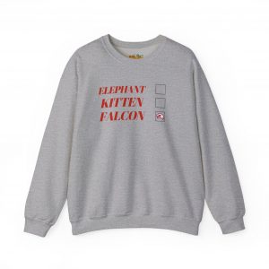 Elephants, Kittens and Falcons Crewneck Sweatshirt